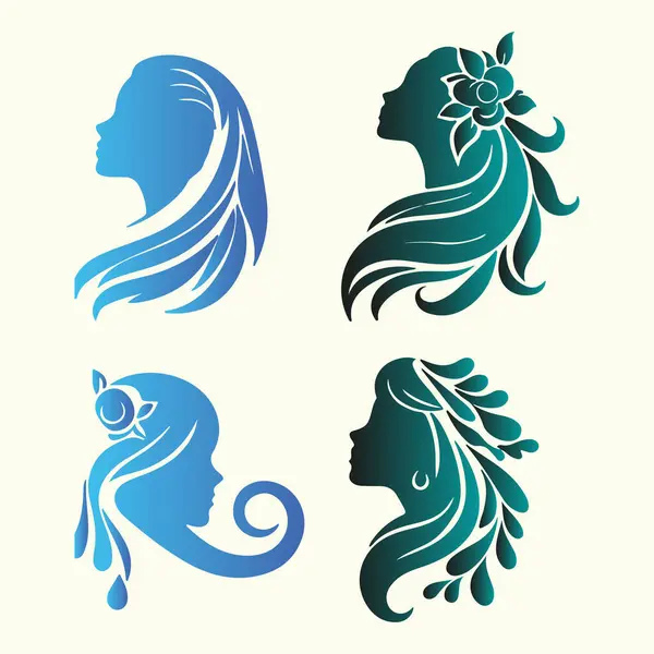 Stock vector Elegant Hairstyles for Modern Women