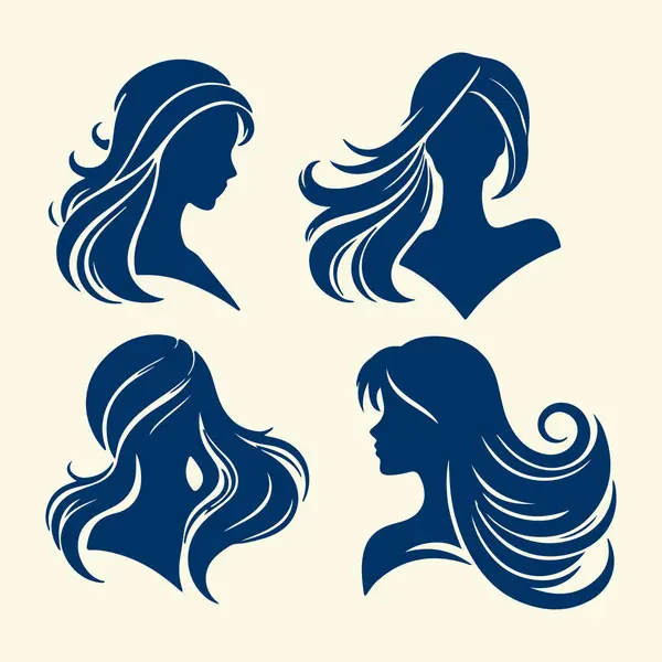 stock vector Elegant Hairstyles for Modern Women