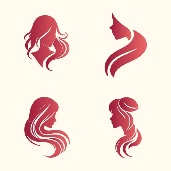 stock vector Elegant Hairstyles for Modern Women