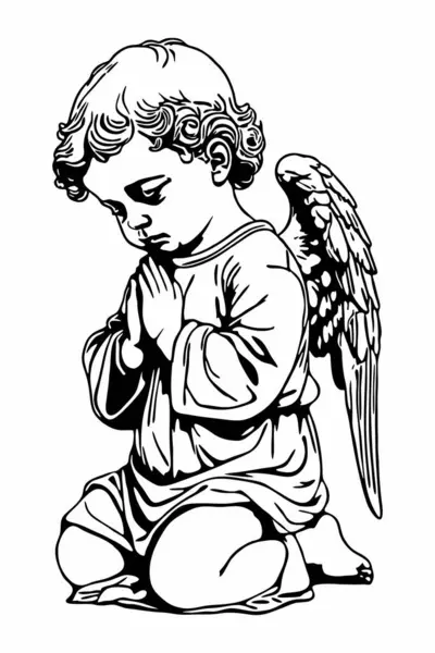 dua eden bebek melek siyah beyaz çizgili vektör çizimi