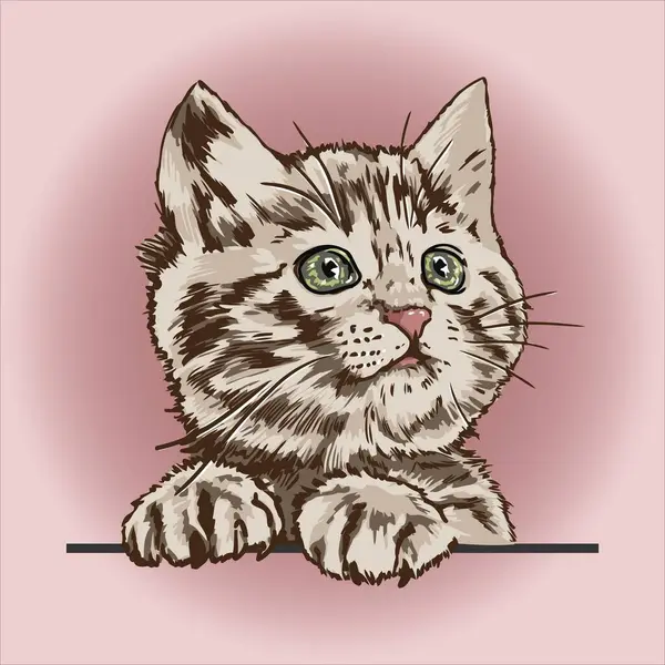 Katmanlarla renklendirilmiş sevimli kedi yavrusu