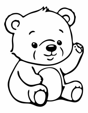 Küçük sevimli ayı çizgi film karakterinin vektör çizimi