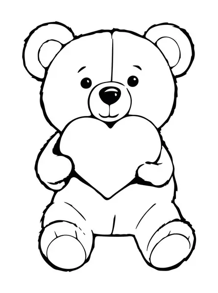 Bear Heart çizgi film karakteri vektör çizimi izole görüntü