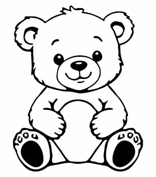 Küçük sevimli ayı çizgi film karakterinin vektör çizimi