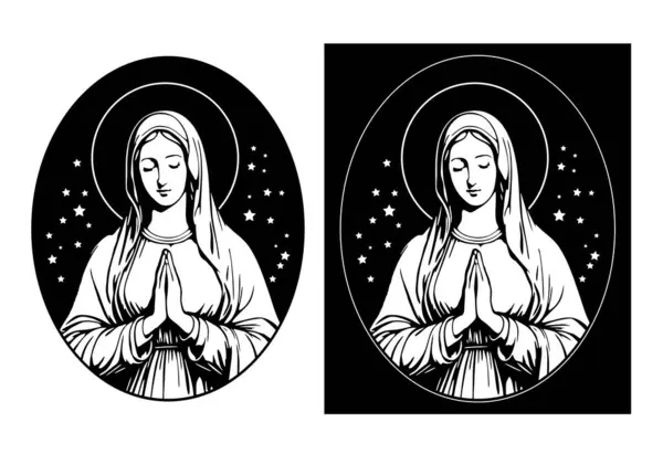 Kutsal Bakire Meryem dua eden vektör görüntüsü