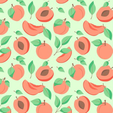 Şeftalili, kusursuz bir desen. Moda el yapımı kumaşlar. Kağıt, kapak, kumaş, iç dekorasyon ve diğer kullanıcılar için modern soyut tasarım. Kayısı