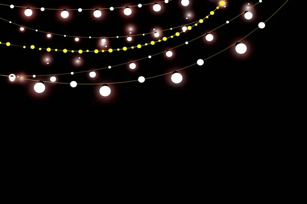 Julbelysning Isolerade Realistiska Designelement Glödande Ljus För Jul Semesterkort Banderoller — Stock vektor