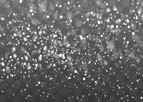 Chute Neige Sur Fond Transparent Nuages Neige Linceuls Brouillard Chutes — Image vectorielle