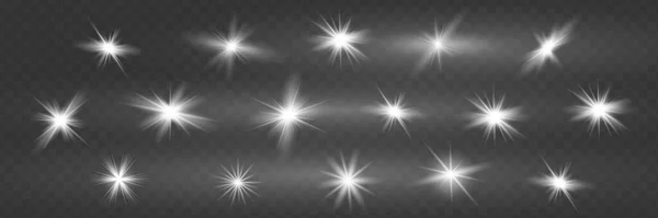 Jeu Effet Lumière Lueur Isolée Blanc Transparent Jeu Effet Lumière — Image vectorielle
