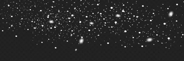 Рождественский Снег Сильный Снегопад Падающие Снежинки Прозрачном Фоне Белые Снежинки — стоковый вектор