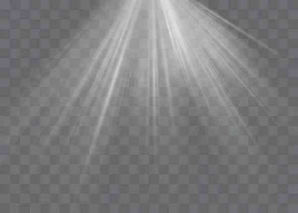 ベクトル透明太陽光特殊レンズフラッシュライト効果フロントサンレンズフラッシュ — ストックベクタ