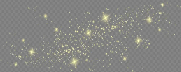 Пыль Белая Белые Искры Золотые Звезды Сияют Особым Светом Векторные — стоковый вектор