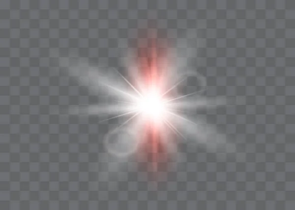 Wit Gloeiend Licht Explodeert Een Transparante Achtergrond Vector Illustratie Van — Stockvector