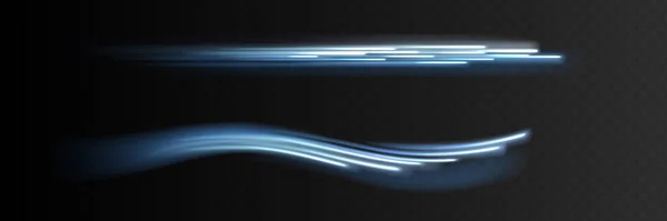 摘要技术背景概念 运动速度和模糊 发光的白色速度线 动态线条或射线 光迹波 — 图库矢量图片