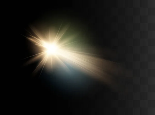 Lens Flare Vector Illustration Leuchtender Funkenlichteffekt Isoliert — Stockvektor
