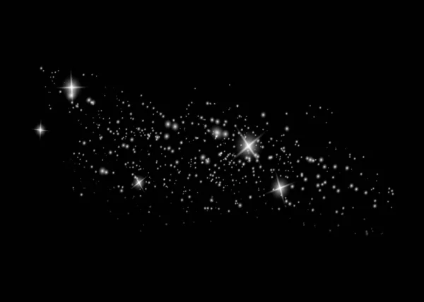 Пыль Белая Белые Искры Золотые Звезды Сияют Особым Светом Вектор — стоковый вектор