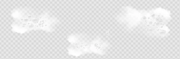 Піна Ванни Бульбашками Шампуню Ізольована Прозорому Фоні Векторне Гоління Пінний — стоковий вектор