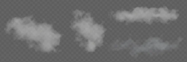 白色的烟雾在透明的背景下被隔离了矢量说明 — 图库矢量图片