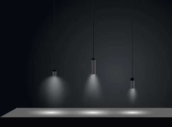 背景ベクトル3D黒レンダリングと表彰台と最小限の白い壁のシーン 最小限の抽象的な灰色の背景3Dレンダリング抽象的な幾何学的な形状灰色の色 — ストックベクタ