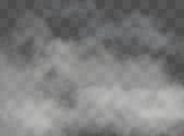 Bouffée Fumée Blanche Isolée Sur Fond Transparent Png Illustration Vectorielle — Image vectorielle