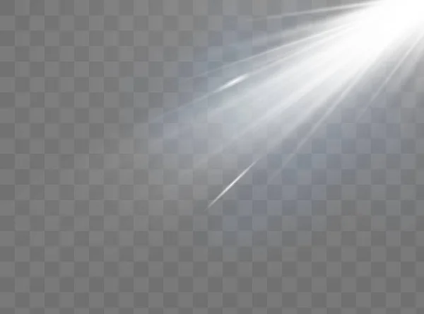 Vecteur Transparent Lumière Soleil Lentille Spéciale Effet Flash — Image vectorielle
