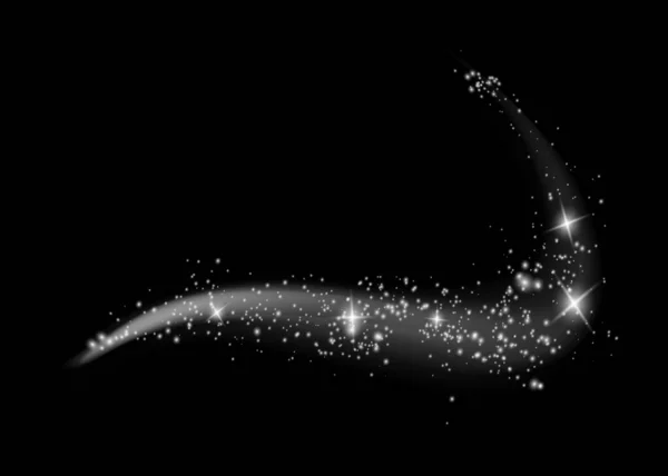 Пыль Белая Белые Искры Золотые Звезды Сияют Особым Светом Вектор — стоковый вектор
