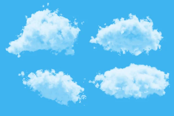 Satz Transparenter Unterschiedlicher Wolken Vektor Abbildung Folge — Stockvektor
