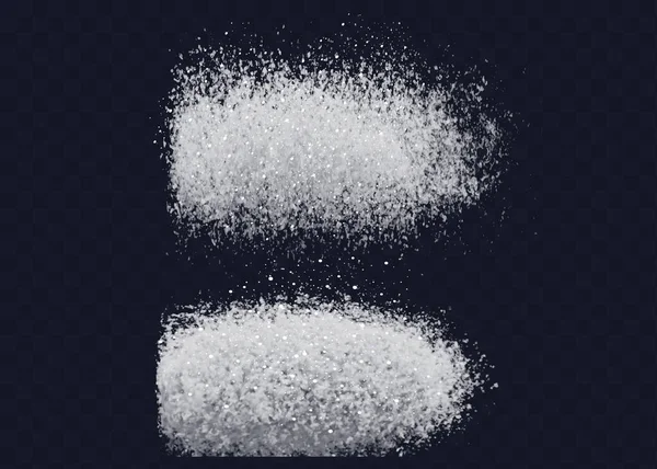 Caindo Açúcar Sal Branco Conjunto Imagens Realistas Isoladas Branco Com —  Vetores de Stock