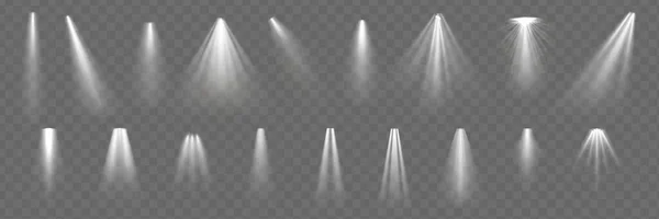 Lichteffekt Eingestellt Glühen Isolierte Weiße Transparente Lichteffekt Set Linsenschlag Explosion — Stockvektor