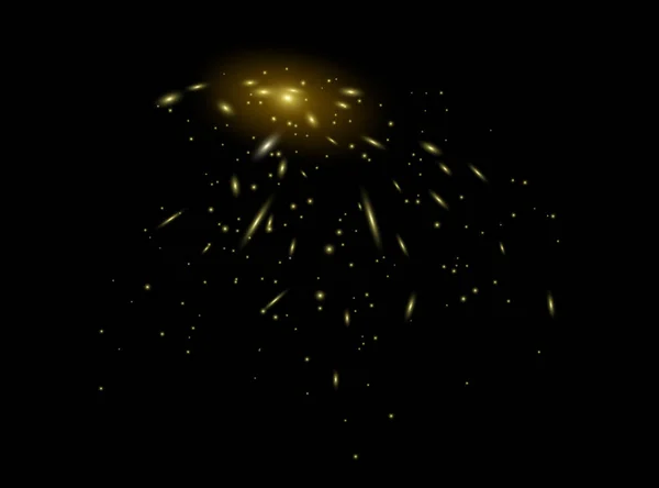 Пыль Жёлтая Желтые Искры Золотые Звезды Сияют Особым Светом Вектор — стоковый вектор