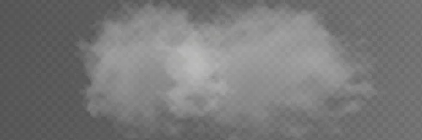 透明な特殊効果霧や煙で際立っています 白い雲のベクトル — ストックベクタ
