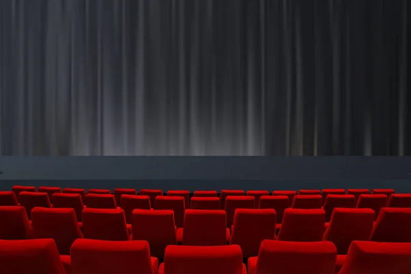 Cinema Screen Red Seats Movie Premiere Poster Design Vector — Stock Vector