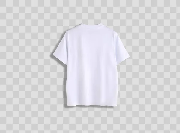 白色T恤造型 男性T恤与短袖向量模板前后视镜 男式空白服装设计 运动服 休闲装 背景透明 — 图库矢量图片