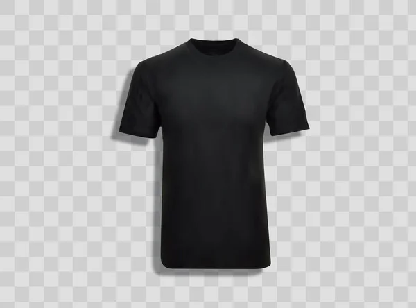 デザインテンプレートのベクトルイラスト黒の男性Tシャツ 前面と背面の光の背景に隔離 — ストックベクタ