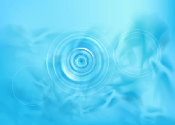 在透明的背景下 水波从孤立的水滴中喷出 呈波纹状 白色声音冲击效果顶视图 — 图库矢量图片