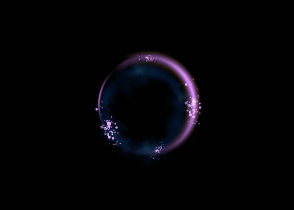 Νεον Στροβιλιζομαι Καμπύλη Μπλε Γραμμή Φως Επίδραση Αφηρημένο Φόντο Δαχτυλίδι — Διανυσματικό Αρχείο
