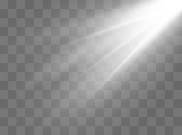 Effet Lumineux Lueur Isolée Blanc Transparent Jeu Effet Lumière Éclat — Image vectorielle