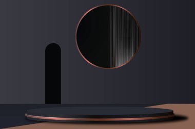 Geometrik platformlu arkaplan minimumu. 3d arka plan vektörünü podyumla birleştir. Kozmetik ürünleri göstermek için ayakta.