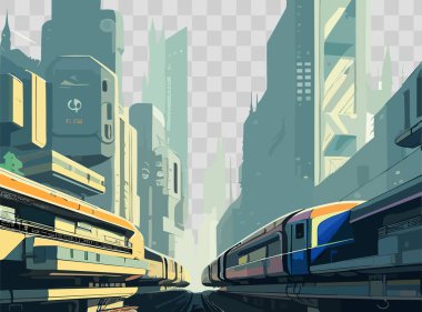 Otomobil üstgeçidi, altyapı ve ulaşım panoraması, uçak sineği, tren köprüsü, iş merkezi, gece şehri, kuleler ve gökdelenler