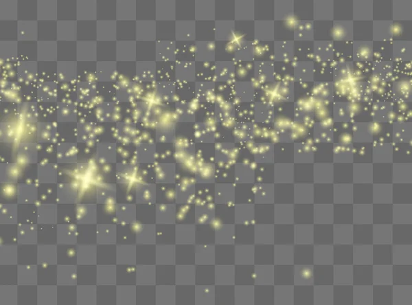 Particules Poussière Magiques Étincelantes Les Étincelles Poussière Les Étoiles Dorées — Image vectorielle