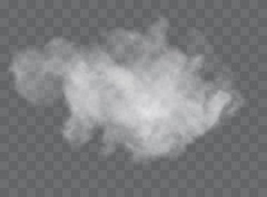 Şeffaf özel efekt sis veya dumanla göze çarpar. Beyaz bulut vektörü, sis veya sis