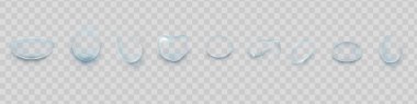 Yağmur damlaları su veya buhar üzerinde şeffaf arka plan izole duş. Yoğun gerçekçi saf damlacıkları.