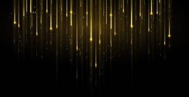 Tasarımınız için parıldayan Noel ışığı ve sim dokusu. Parlak altın tozu tatili. Kartlar, davetiyeler, afişler için bayram kuyruğu