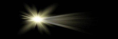 Şeffaf güneş ışığı vektörü. Özel lens ışık efekti..