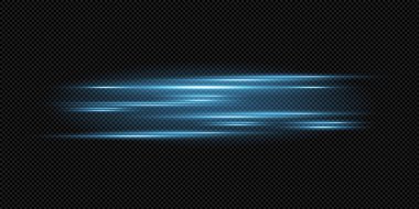 Mavi rengin vektör çizimi. Işık etkisi. Soyut lazer ışınları. Kaotik neon ışınları .