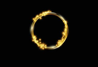 Altın yüzük. Işıl ışıl bir çerçeve. Noel süsü.