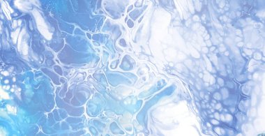 Dalgalı mavi deniz. Kapak tasarımı, kart, broşür, poster için vektör suluboya arka plan. Yaz illüstrasyonu. Fırtına. Koyu mavi okyanus ve dalgalar. Grunge vektör dokusu.