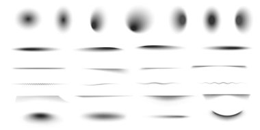 Vektör gölgeler izole. Yuvarlak ve kare gölge efektleri kümesi.