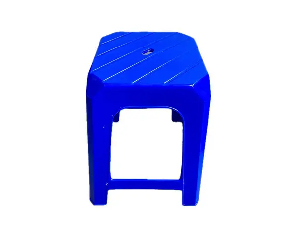 stock image Blue plastic chair or stool isolated on white background