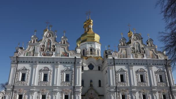 Beautiful View Assumption Cathedral Kiev Pechersk Lavra View Cathedral Beautiful — Vídeos de Stock